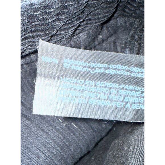 Zara Corduroy Straight Leg High Rise Cropped Pants Trousers Raw Hem 31 Black - Picture 10 of 15